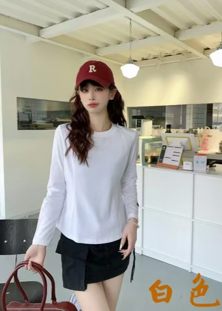 春款高弹螺纹棉显瘦显腰身时尚洋气打底秋衣