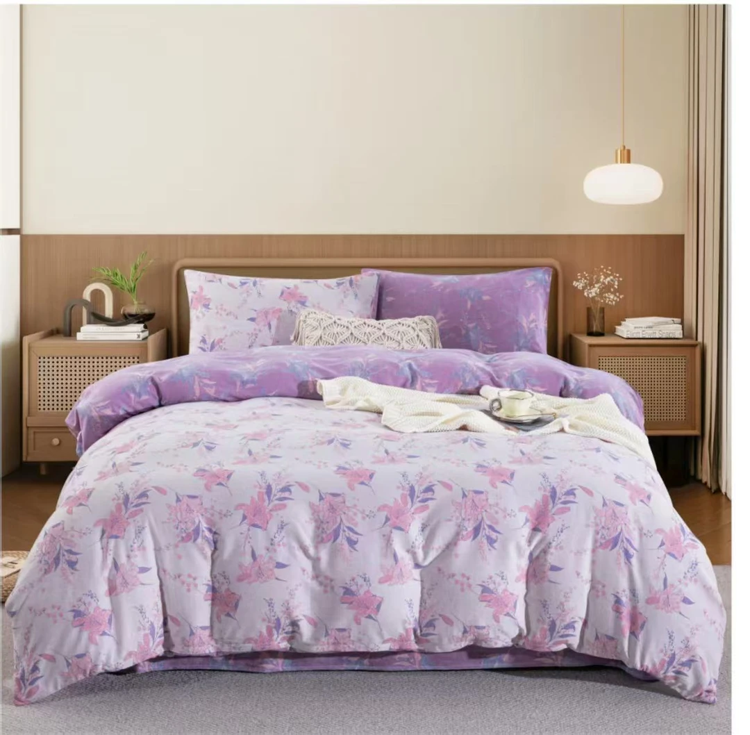 【春日花语】紫色 150*200cm棉 麻夏被双面超柔亲肤高奢被