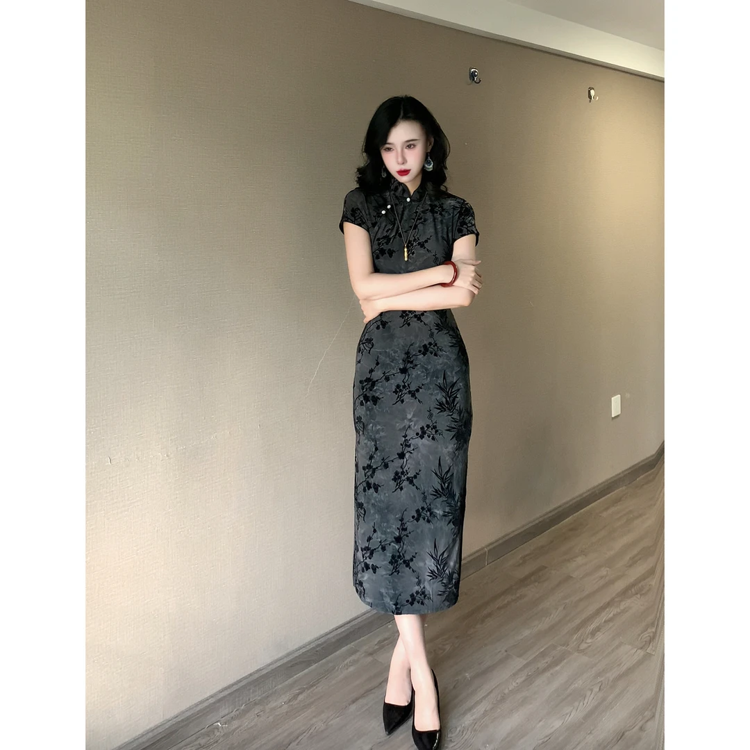 【暗香】玉簪记新中式旗袍夏季日常气质高级感提花薄款旗袍衣长125