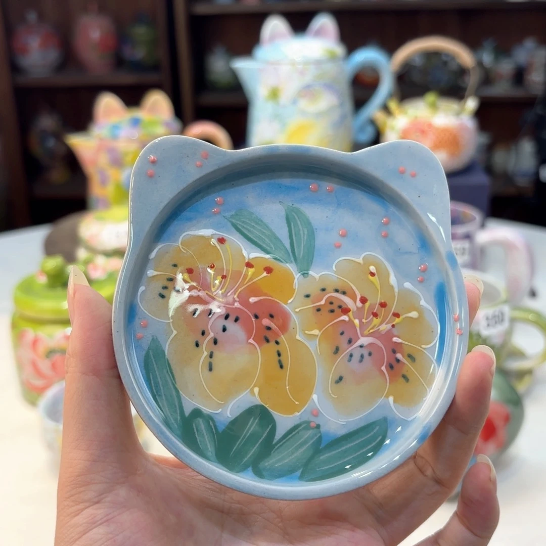 景德镇手绘高温釉下彩陶瓷茶具