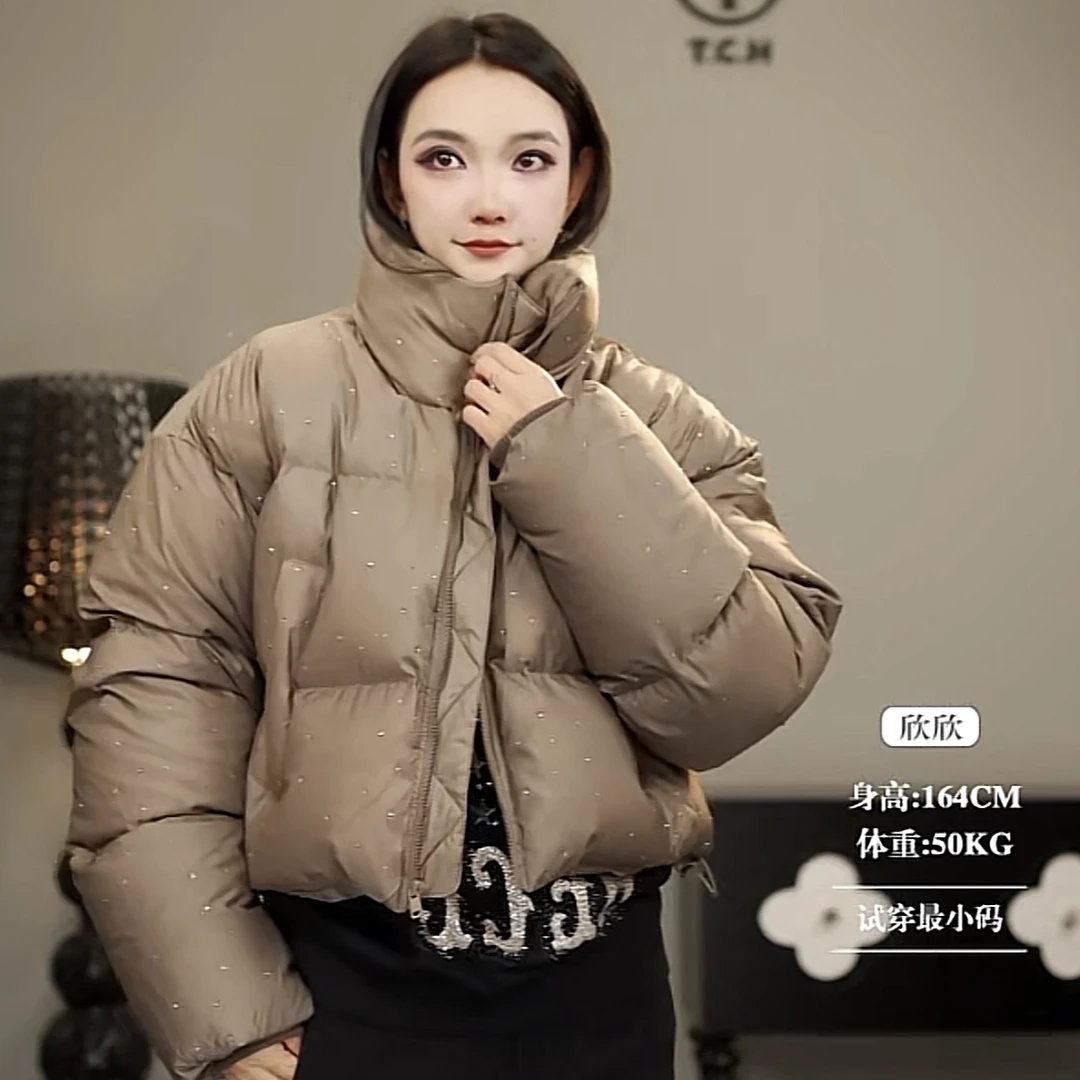 潮牌-TCH潮牌烫钻短款时尚休闲【热力感】保暖羽绒服T72D19E9990