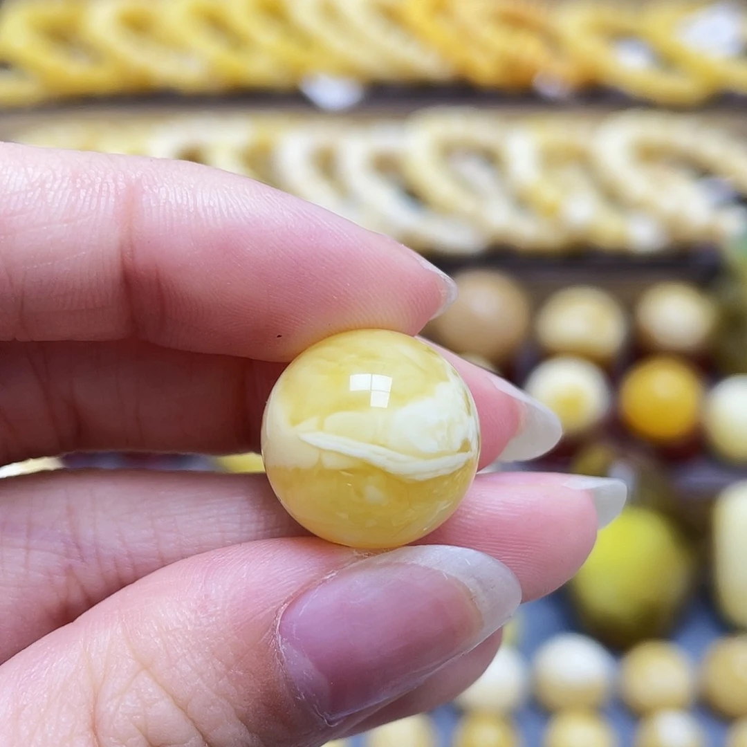 未镶嵌琥珀裸石16.3mm圆珠