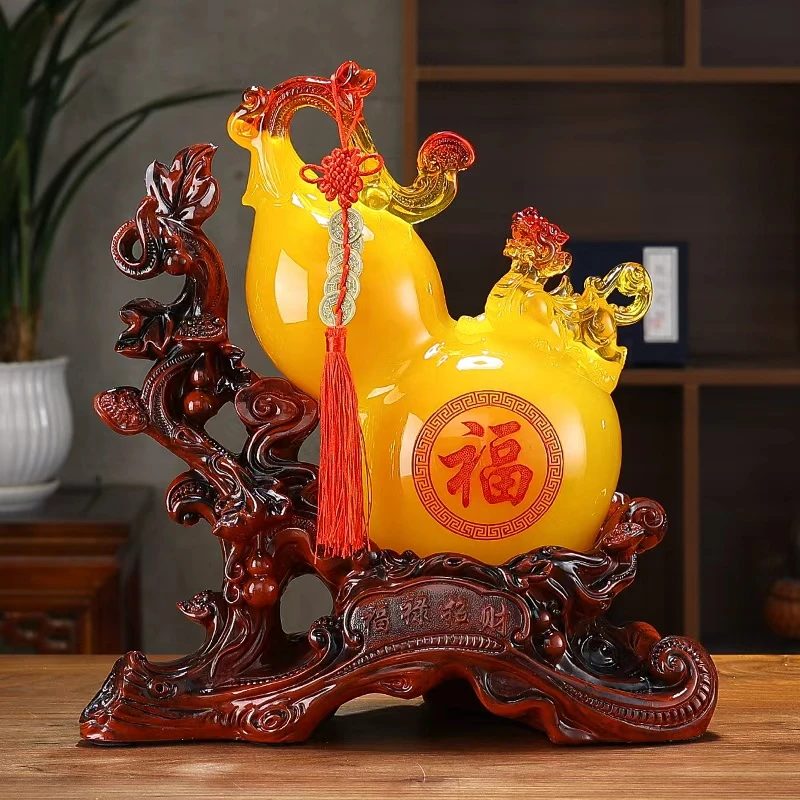《葫芦》客厅招财摆件旺宅风水貔貅办公室电视柜酒柜博古架装饰品