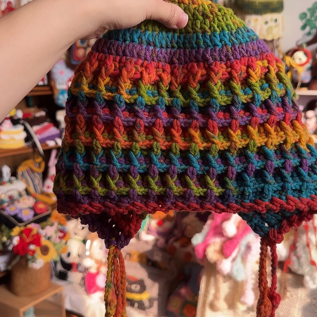 纯棉艳秋华夫格帽子