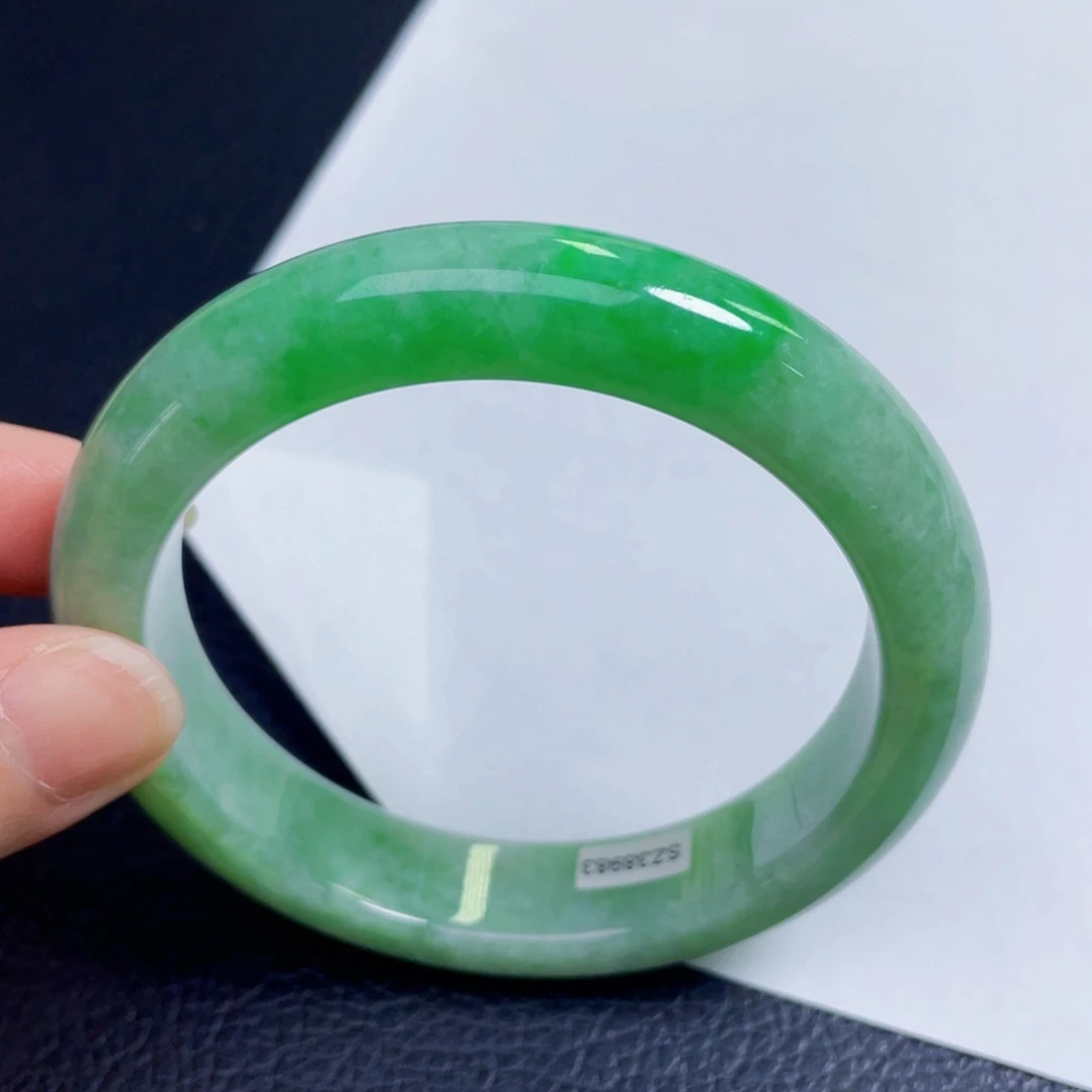 翡翠手镯未镶嵌58圈有纹买断不退换