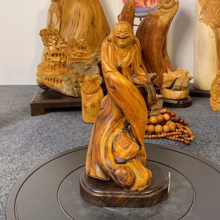 柏木（崖柏）弥勒佛摆件
