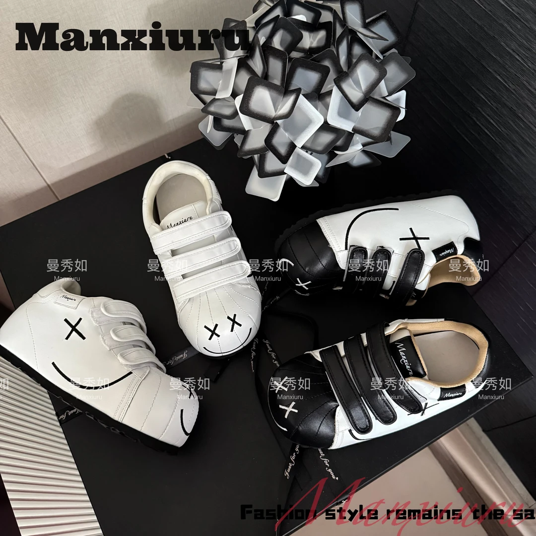 【曼曼】ManXR-“嘟嘟星球”2025原创新款魔术贴大头厚底增高休闲板鞋