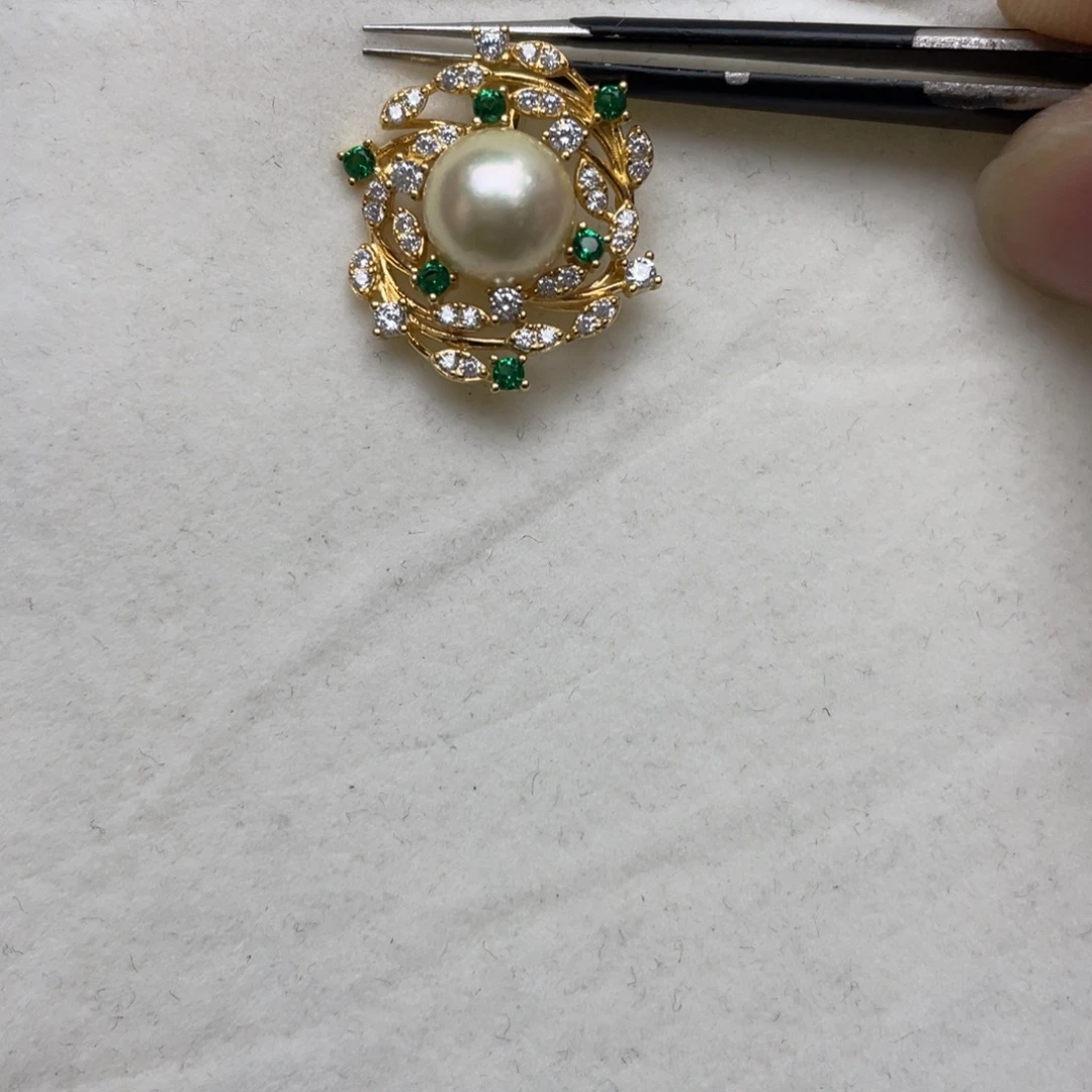 戒指银S925镶嵌海水珍珠