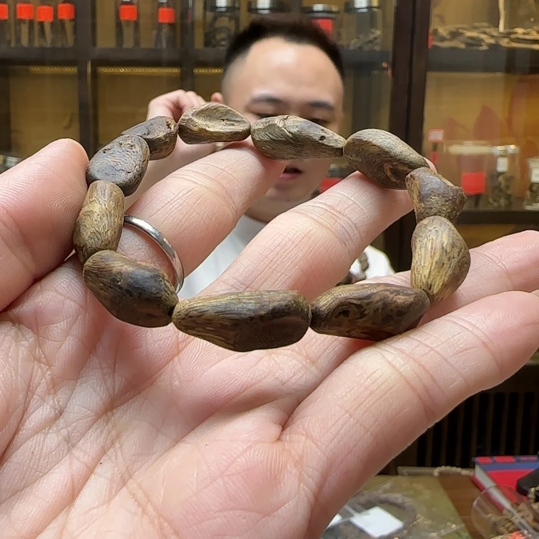 手串沉香21国香奇楠随形沉水树丁单圈 9g+多样性发一串