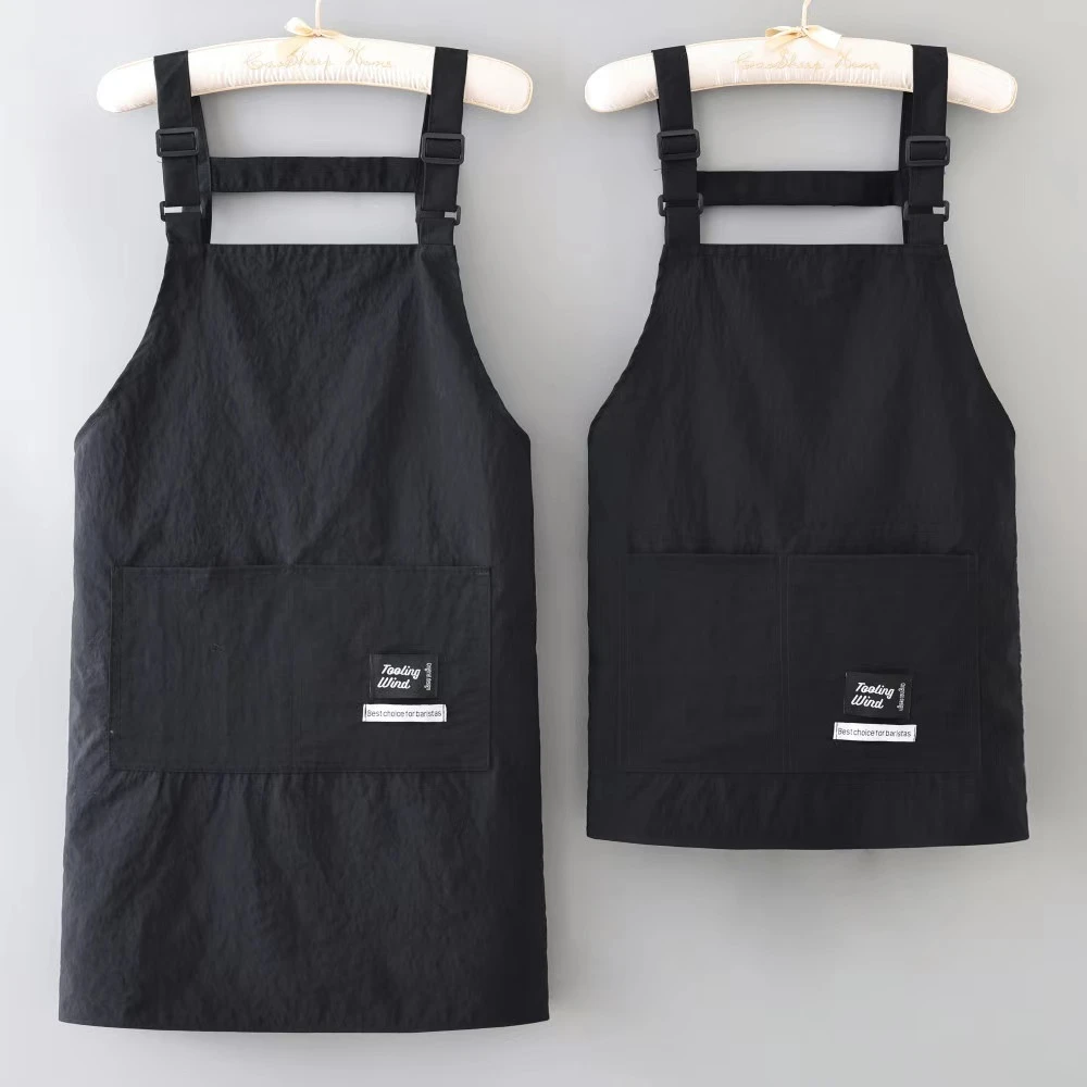 新款定制防泼水围裙厨房家用烘焙奶茶店围腰上班做饭餐饮工作服