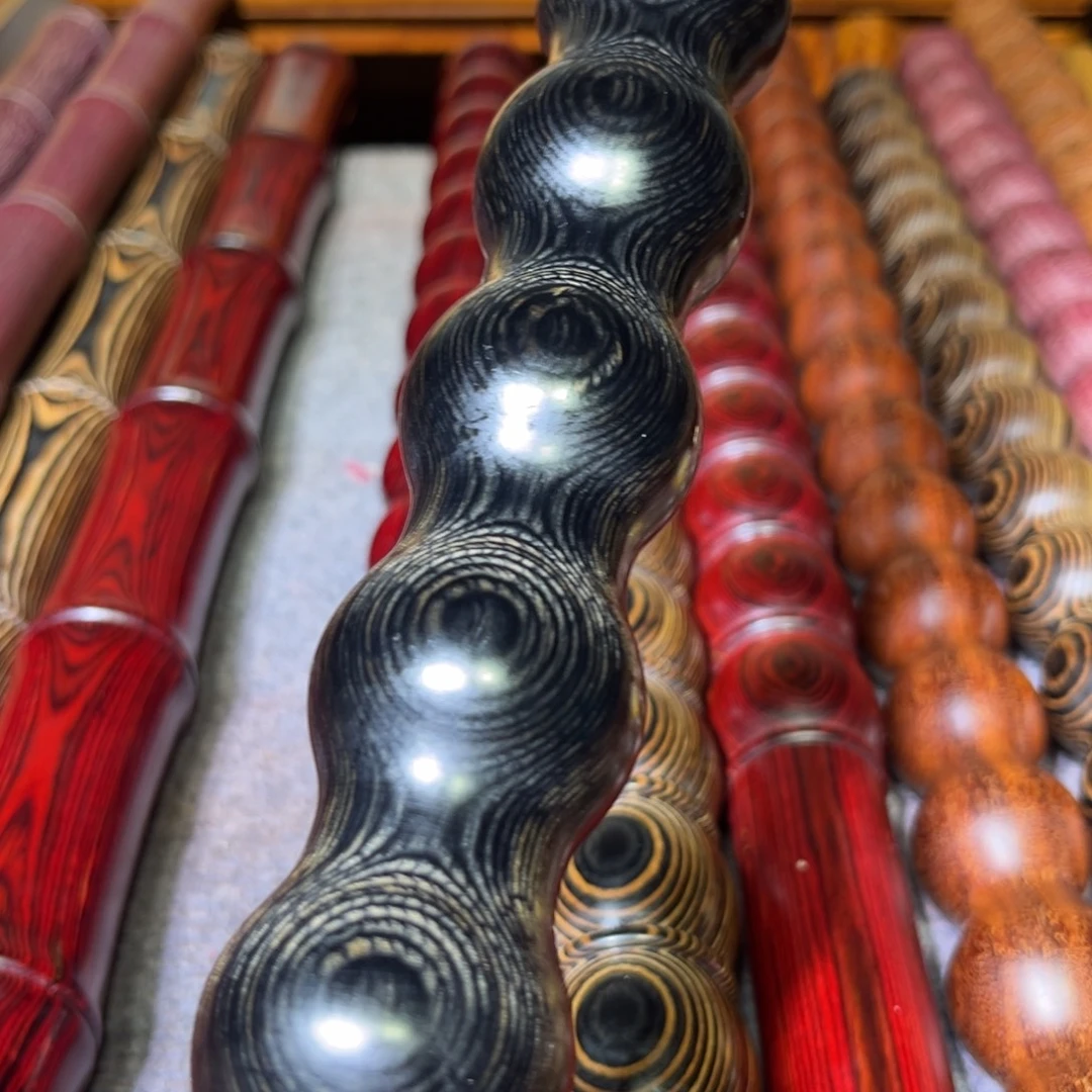 红***。大叶紫檀（黑酸枝木类）青筋檀葫芦棍