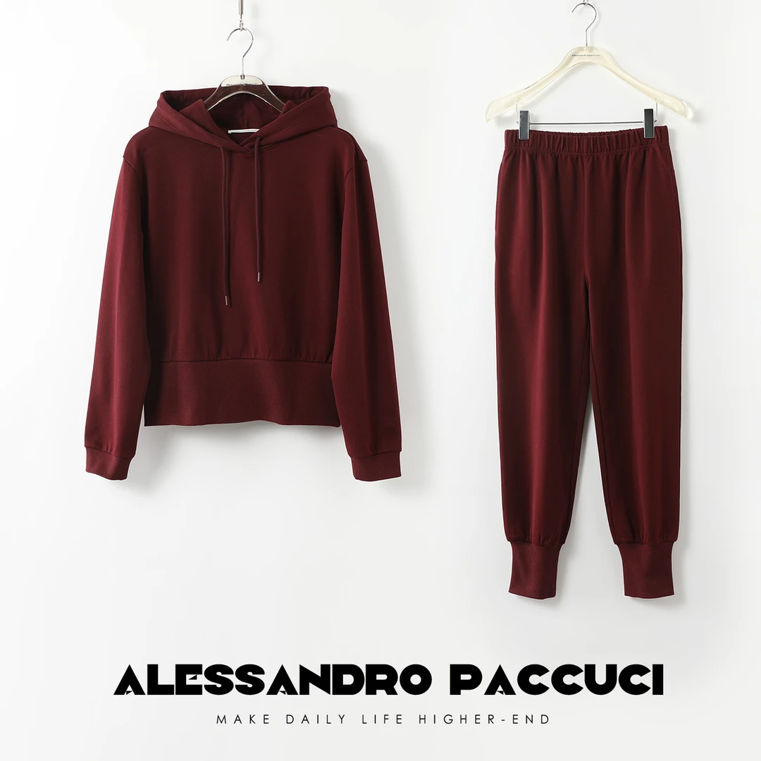 AP洛哥24329X【套装/慢生活】100棉定织定染柔软休闲长裤/带帽卫衣