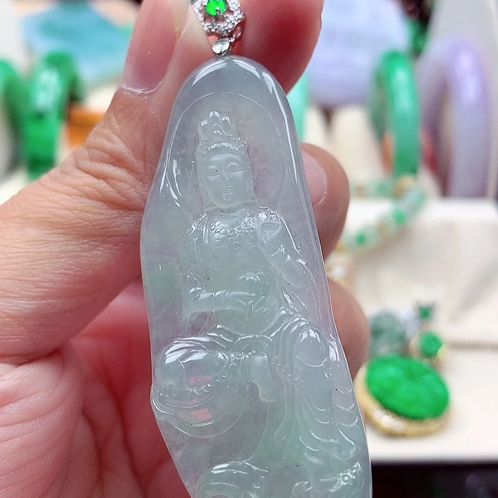 翡翠银S925镶嵌颈饰翡翠