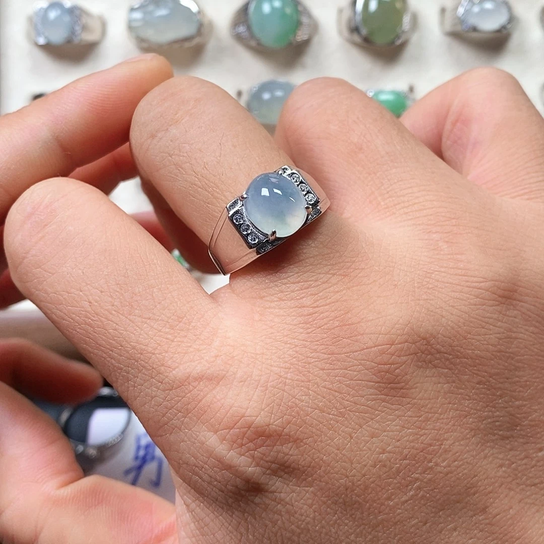 翡翠银S925镶嵌戒指