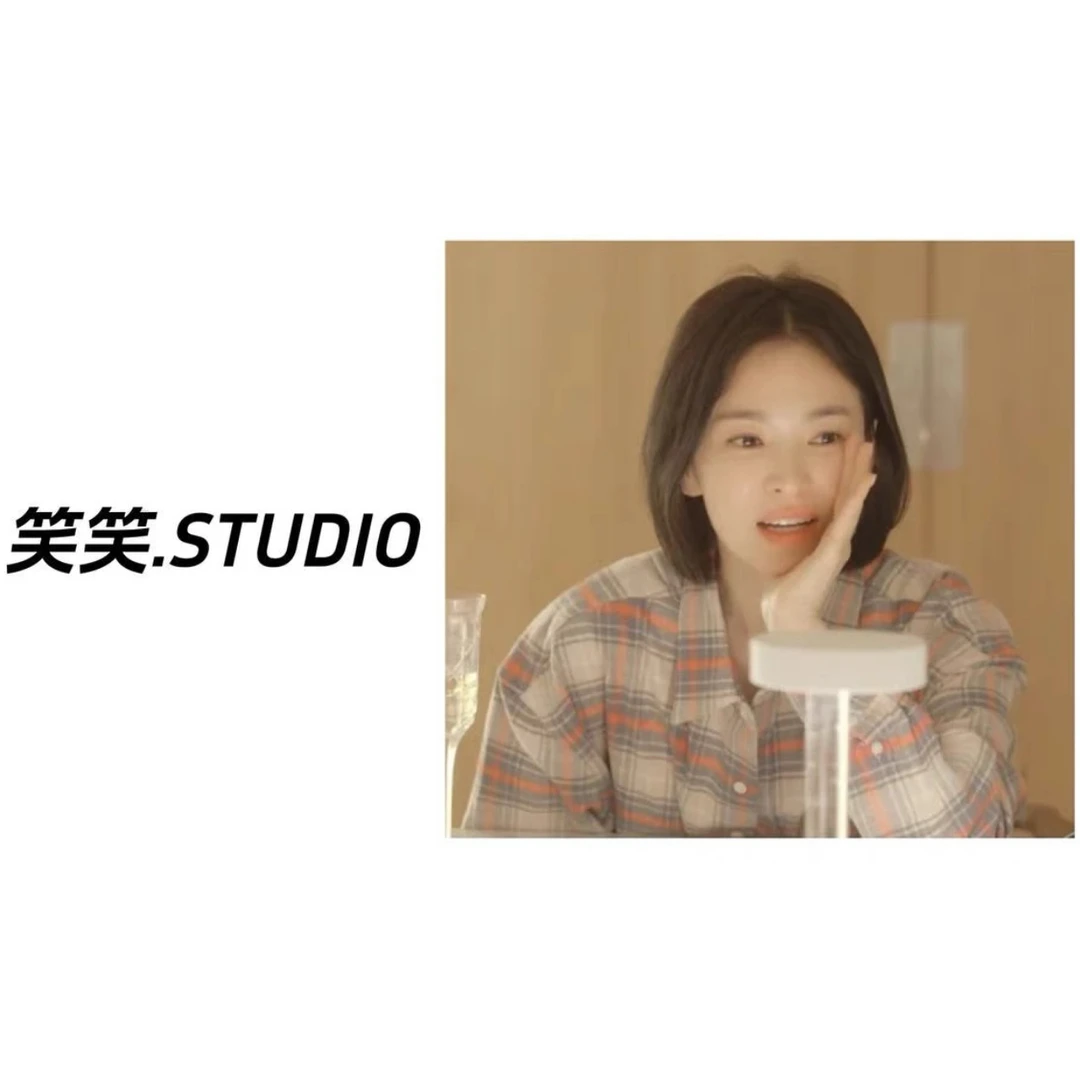 福利款【宋慧乔同款】黑修女们 蓝粉格子衬衫韩系彩虹磨毛衬衣