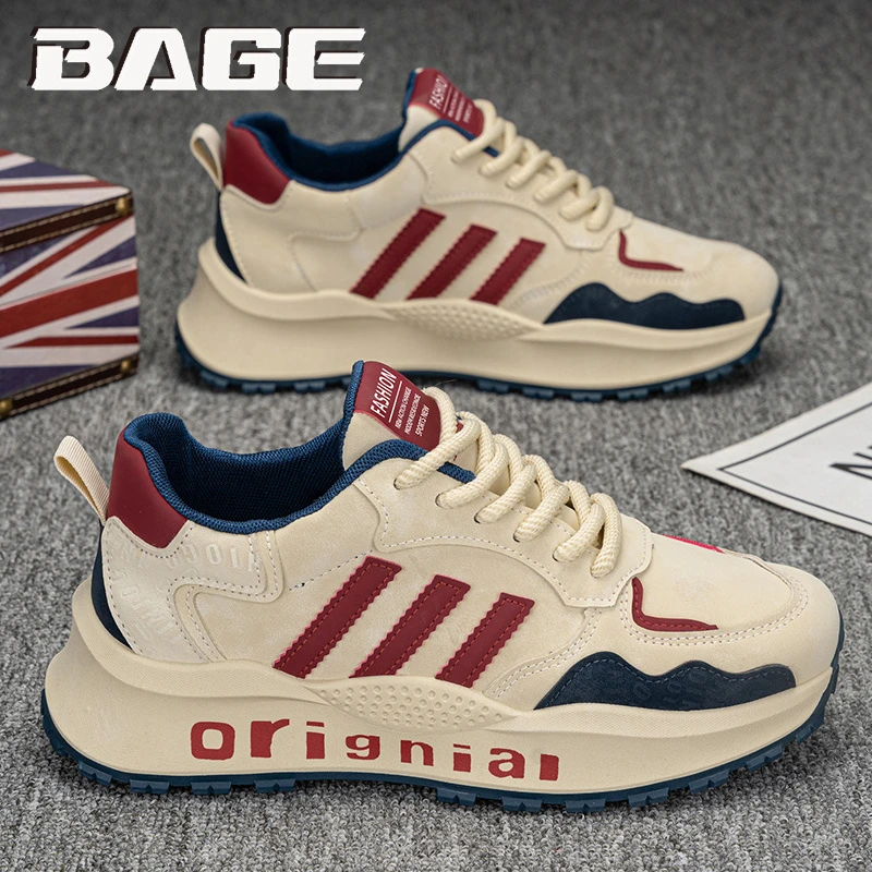 八哥欧洲站男鞋2025新款冬季百搭厚底休闲青少年阿甘运动老爹潮鞋