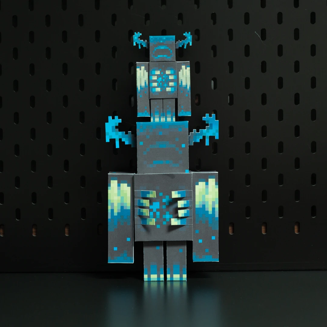 我的世界循声守卫监守者霜冻红石巨兽手工diy纸模型人偶手办玩具