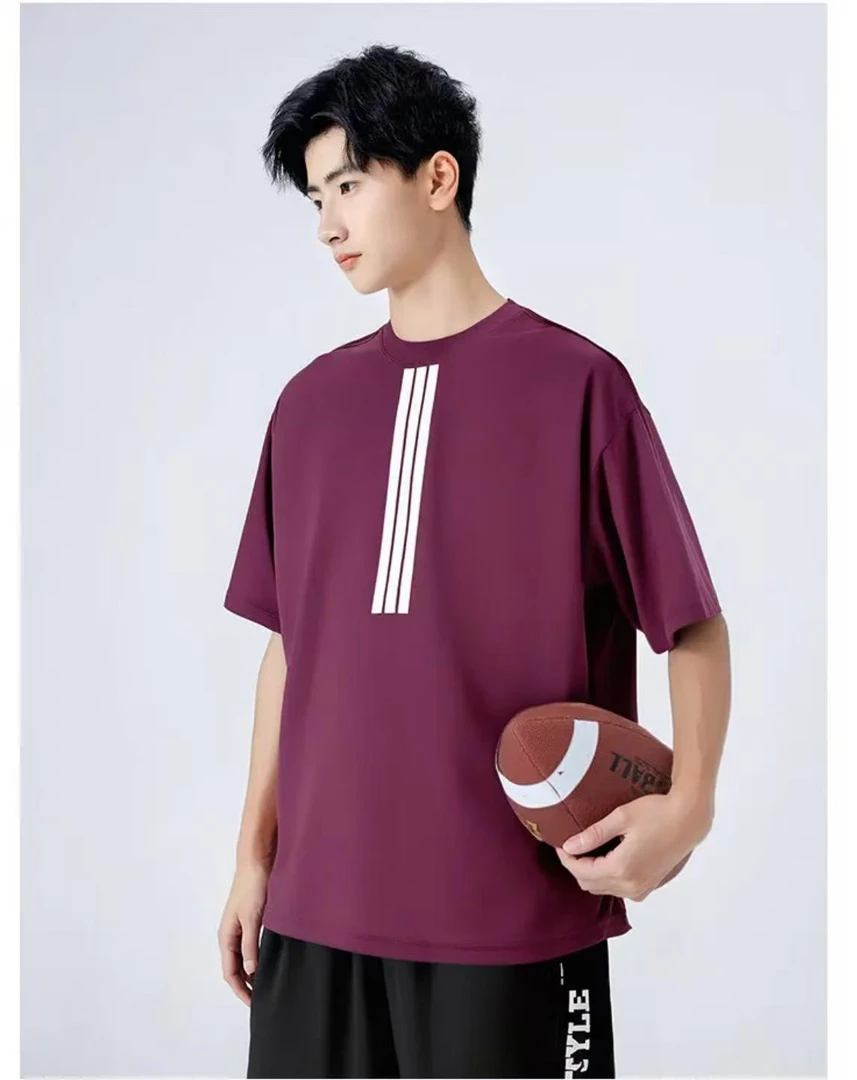173紫色青少年时尚潮流休闲短袖T恤