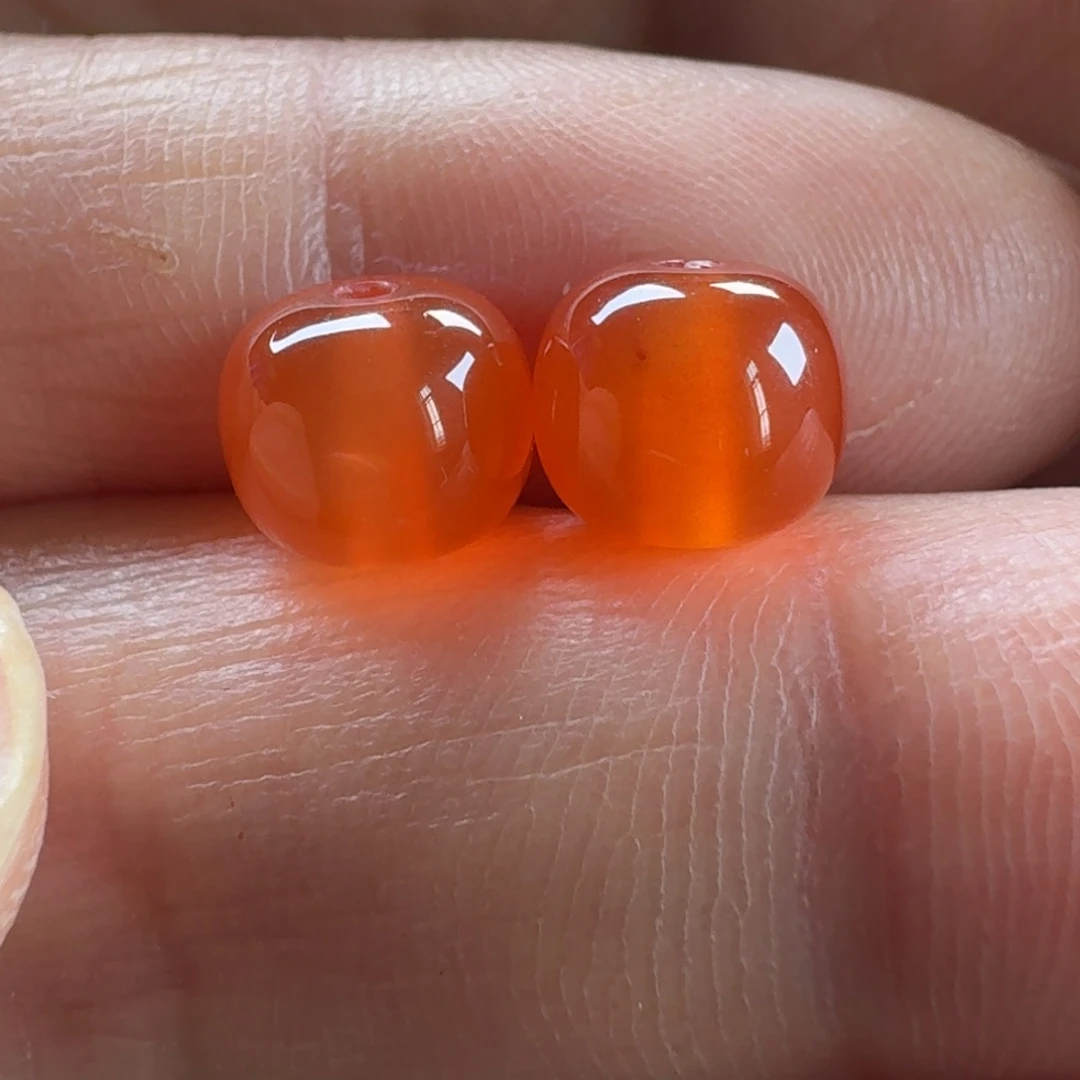 南红玛瑙未镶嵌老型对珠8+