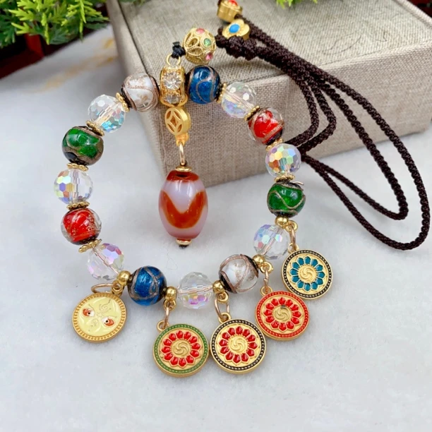 香灰琉璃车挂五路财神虎牙高档车挂挂件