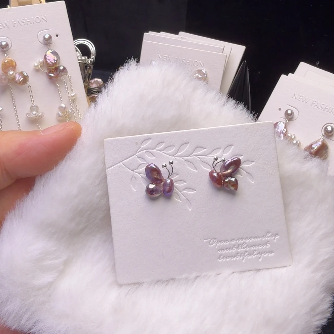 银S925镶嵌淡水珍珠耳饰