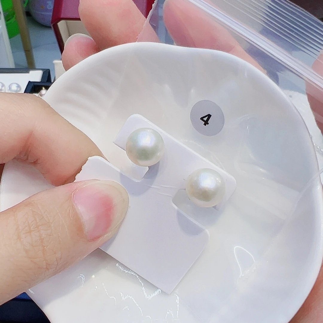 银S925镶嵌耳饰淡水珍珠