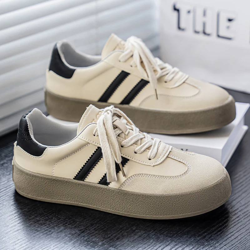 德训鞋男鞋2025新款白港风时尚复古潮鞋低帮百搭鞋板鞋鞋子男款