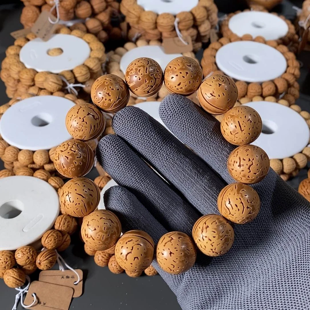 桃核手串20盘锦正圆光珠