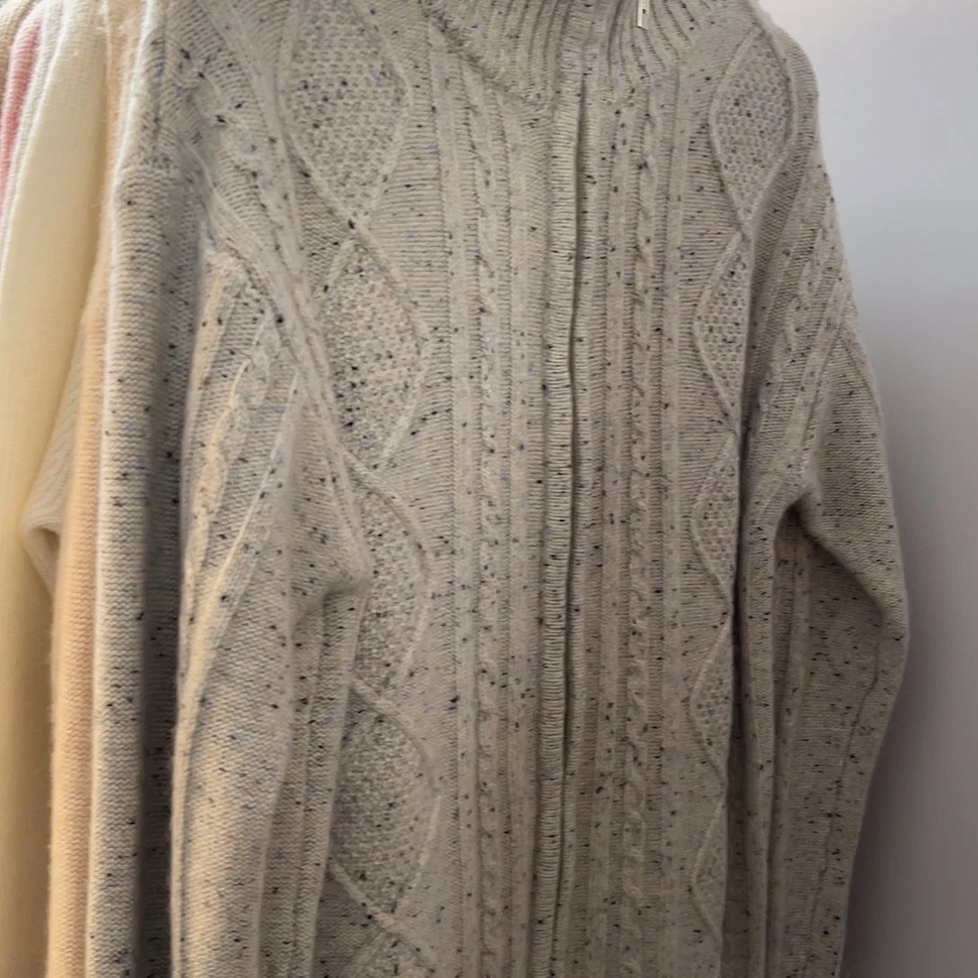 双拉链 高领 羊绒 开衫