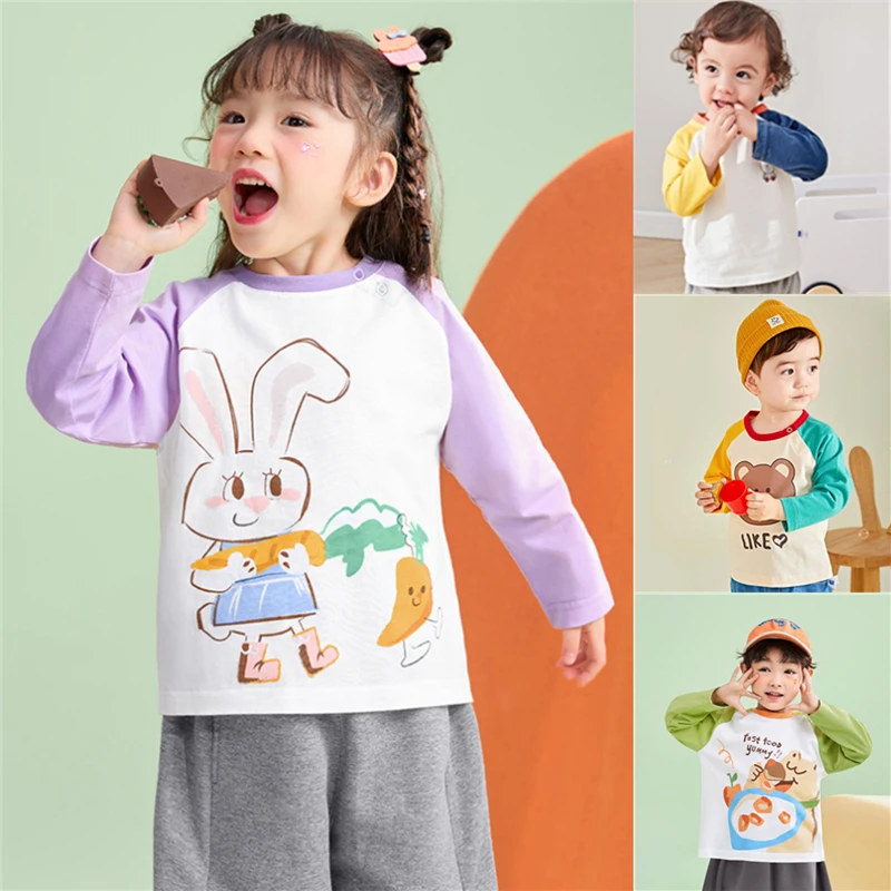 婴儿纯棉衣服宝宝长袖t恤儿童秋季上衣薄男童打底衫女童秋装春秋