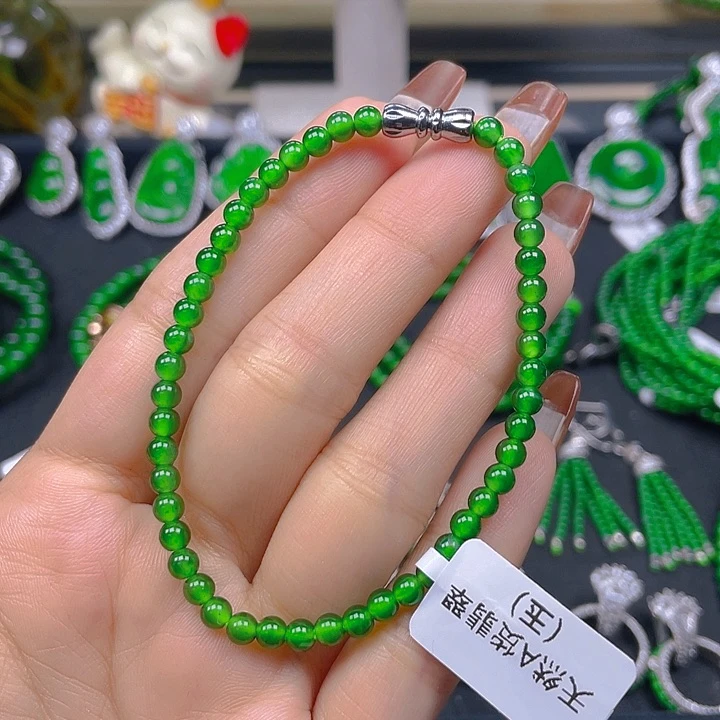 未镶嵌手链翡翠翡翠冰阳绿4