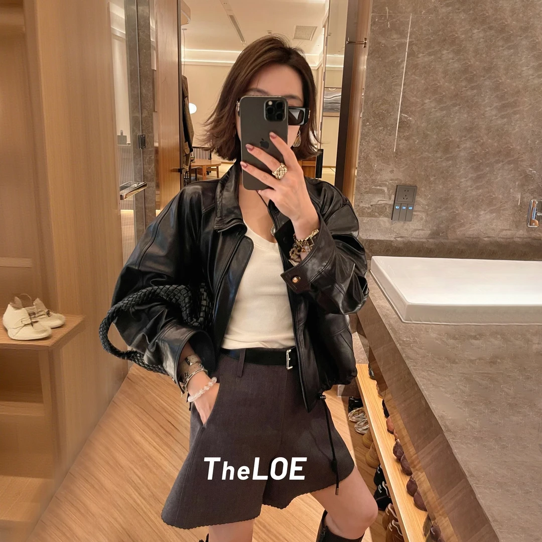 TheLOE/【复古黑西班牙油蜡皮】西班牙油蜡皮进口夹克LE-TY50065