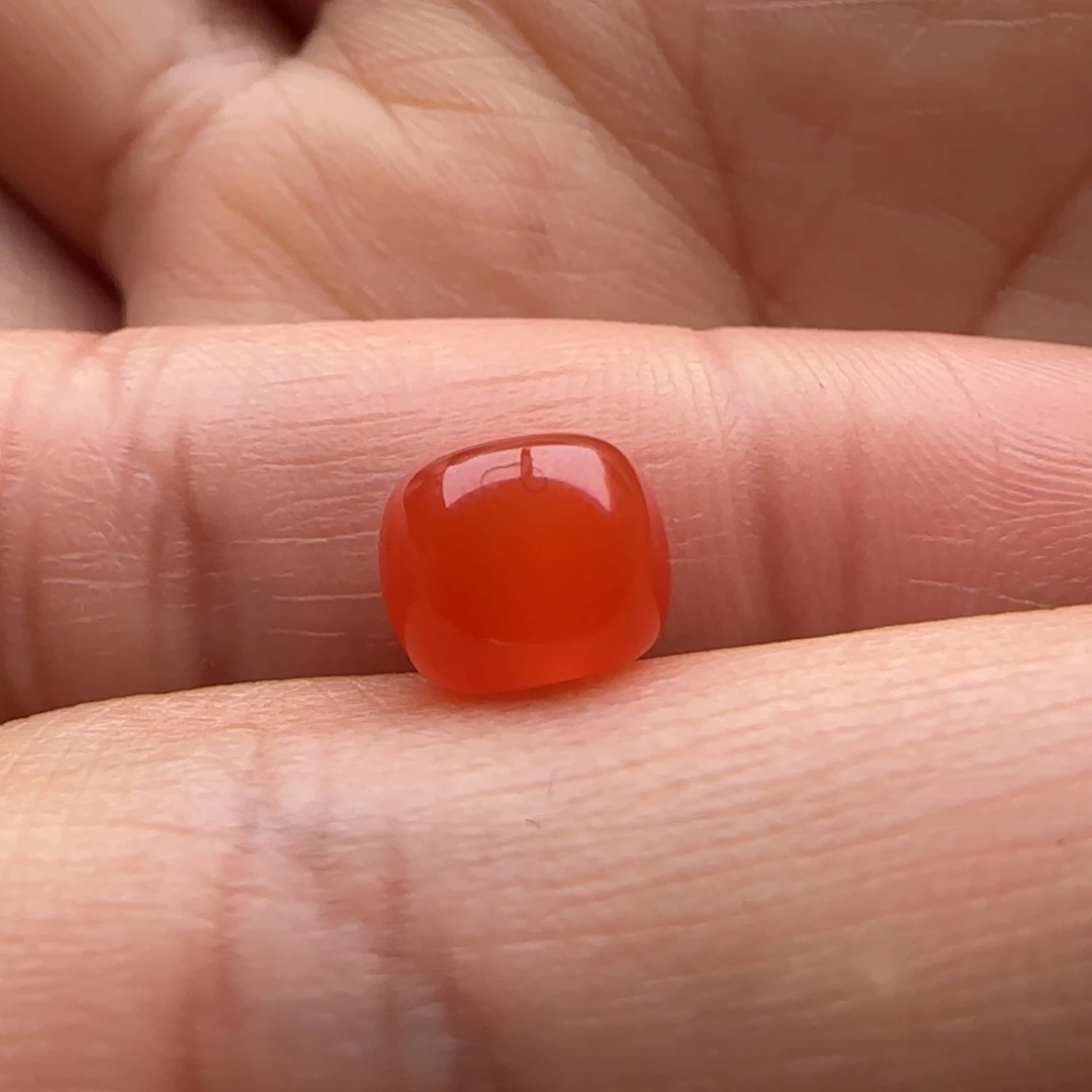 南红玛瑙老型8x6.6未镶嵌包**奶沙纹