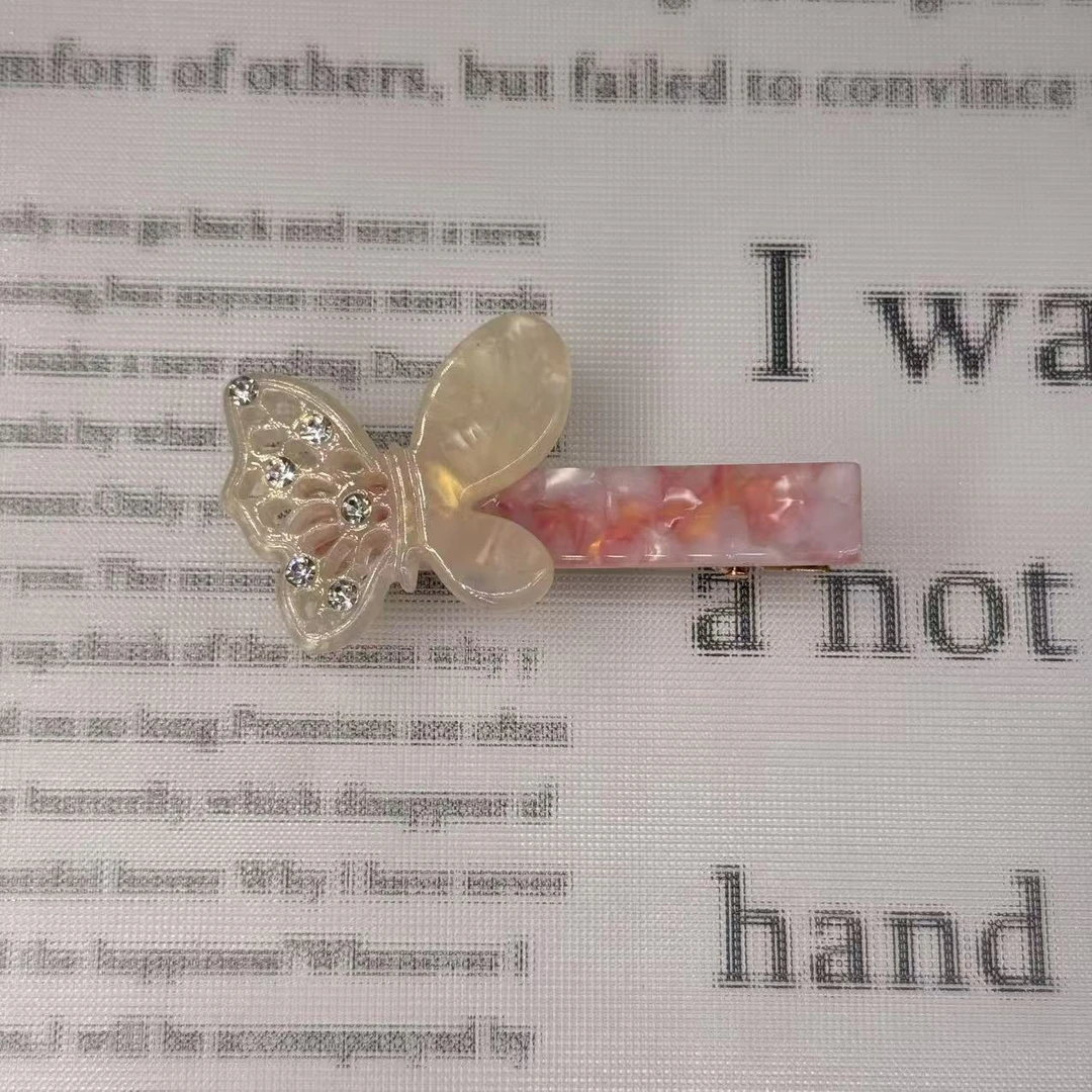 韩国ins超仙甜美气质蝴蝶结6cm鸭嘴夹168