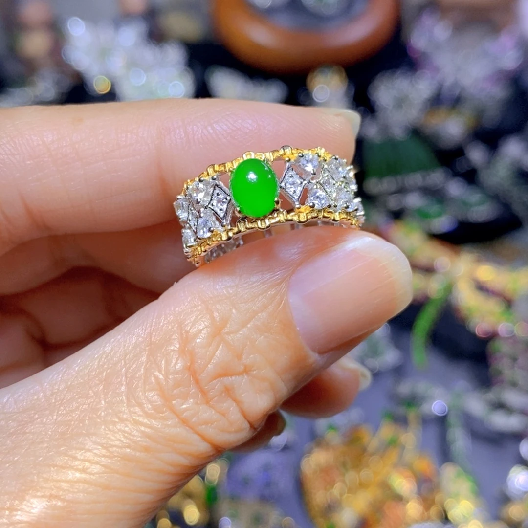 翡翠颈饰银S925镶嵌天然翡翠