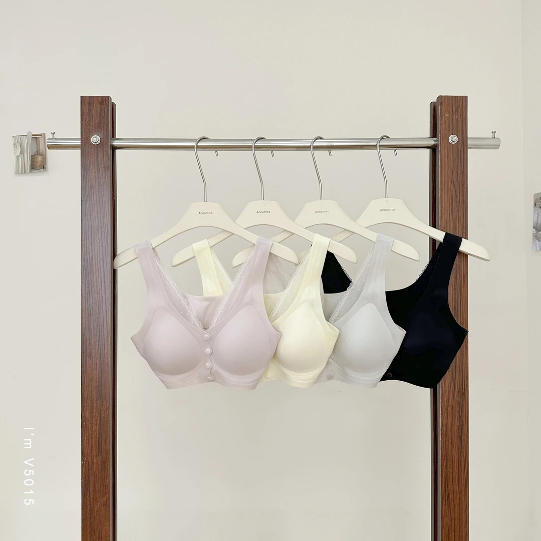 前开扣·果冻条软支撑立体果冻杯V领蕾丝内衣V5015