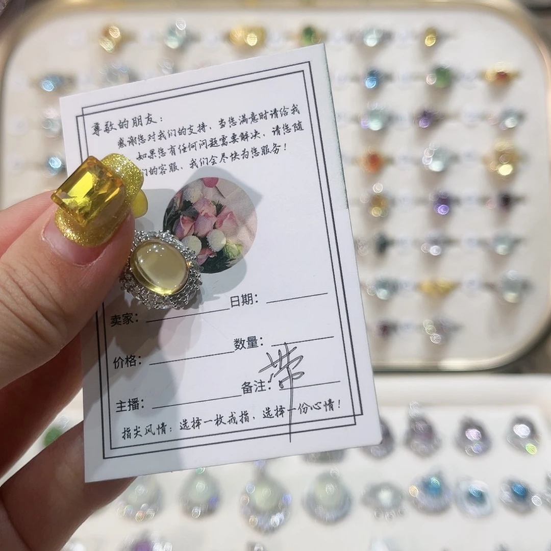 蛇纹石玉戒指银S925镶嵌小*包