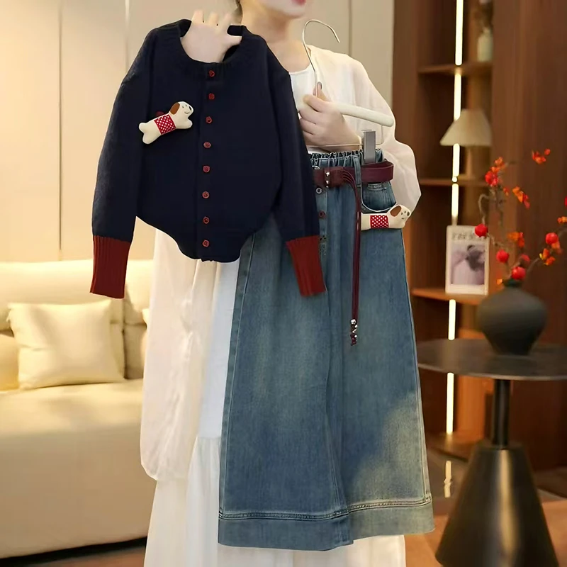 女童毛衣开衫春秋装2025新款儿童卡通上衣韩版女孩针织毛线衣洋气