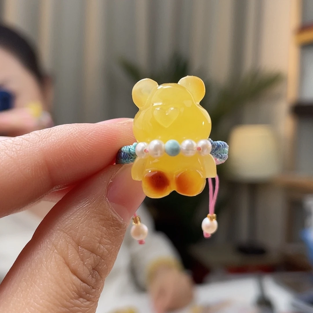 蜜蜡裸石未镶嵌蜜蜡戒指