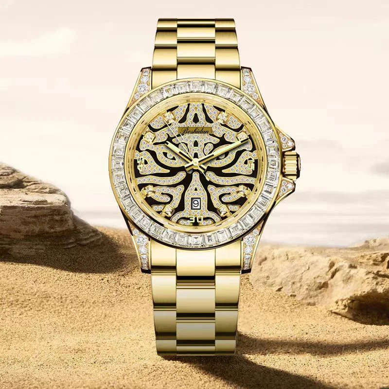 【澳门撤柜】商务霸气豪镶虎迪系列夜光防水男表9123专属