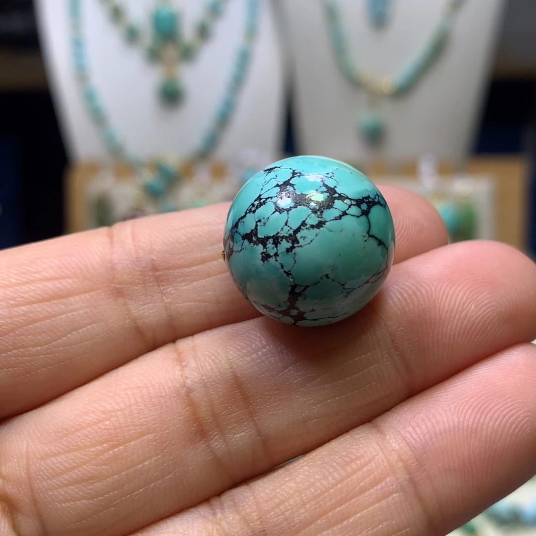 绿松石未镶嵌圆珠18mm