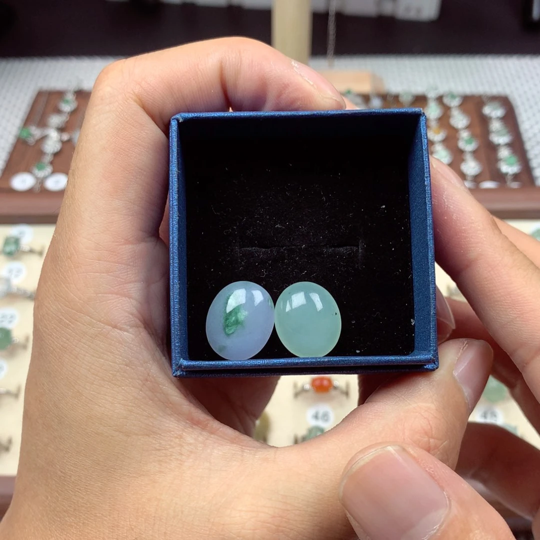 未镶嵌戒指翡翠浪**青缅甸翡翠戒指