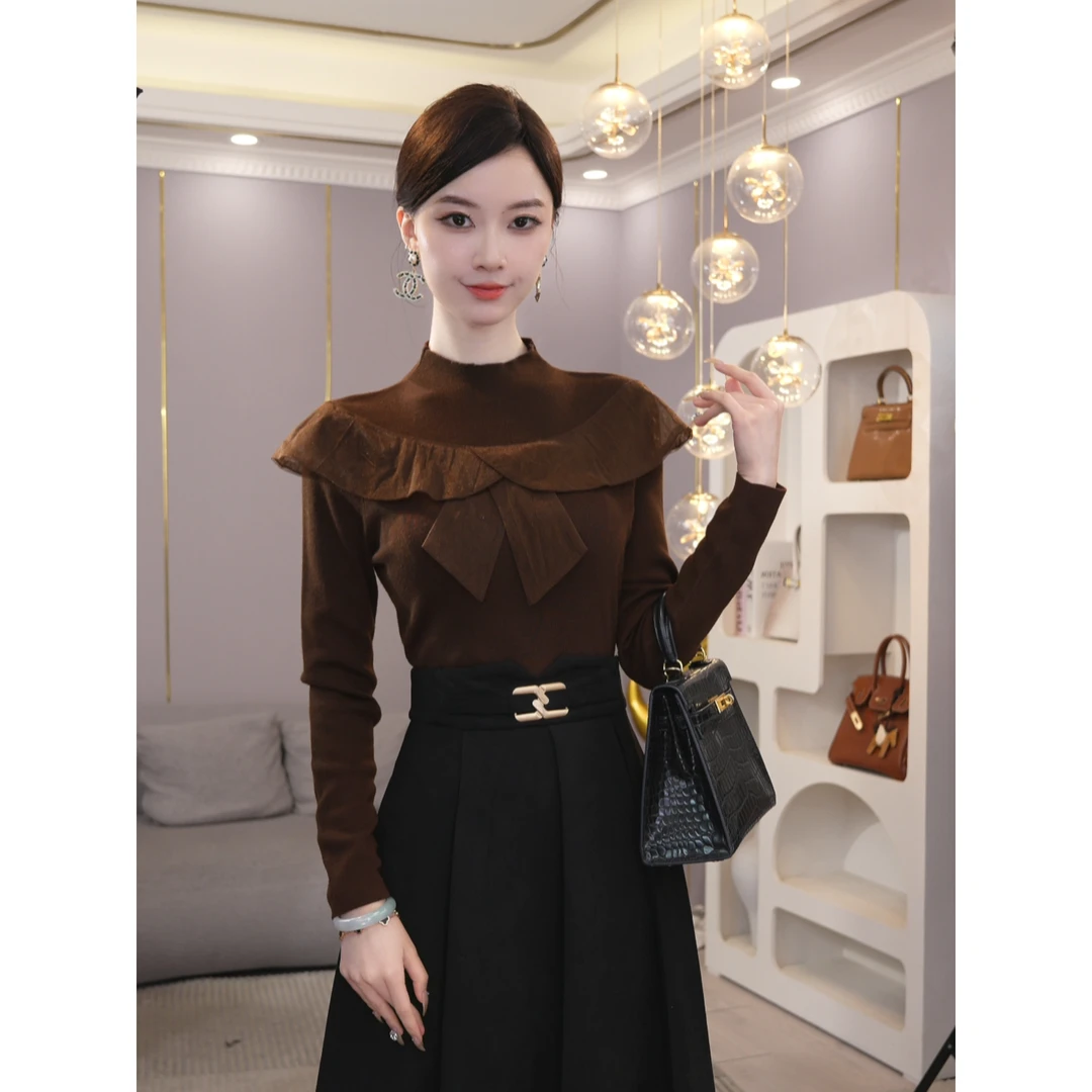 2025秋冬新款【JR-08】含绵羊毛老钱风可外穿精致打底针织衫上衣女