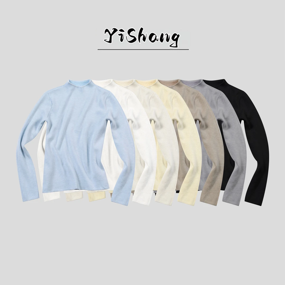 柔软亲肤半高领毛衣女秋冬新款加厚一体绒套头长袖超厚打底针织衫