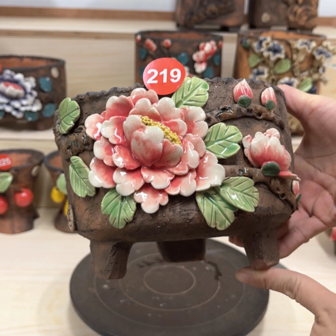 【闪购商品】紫砂花盆219微瑕号内口15外高13