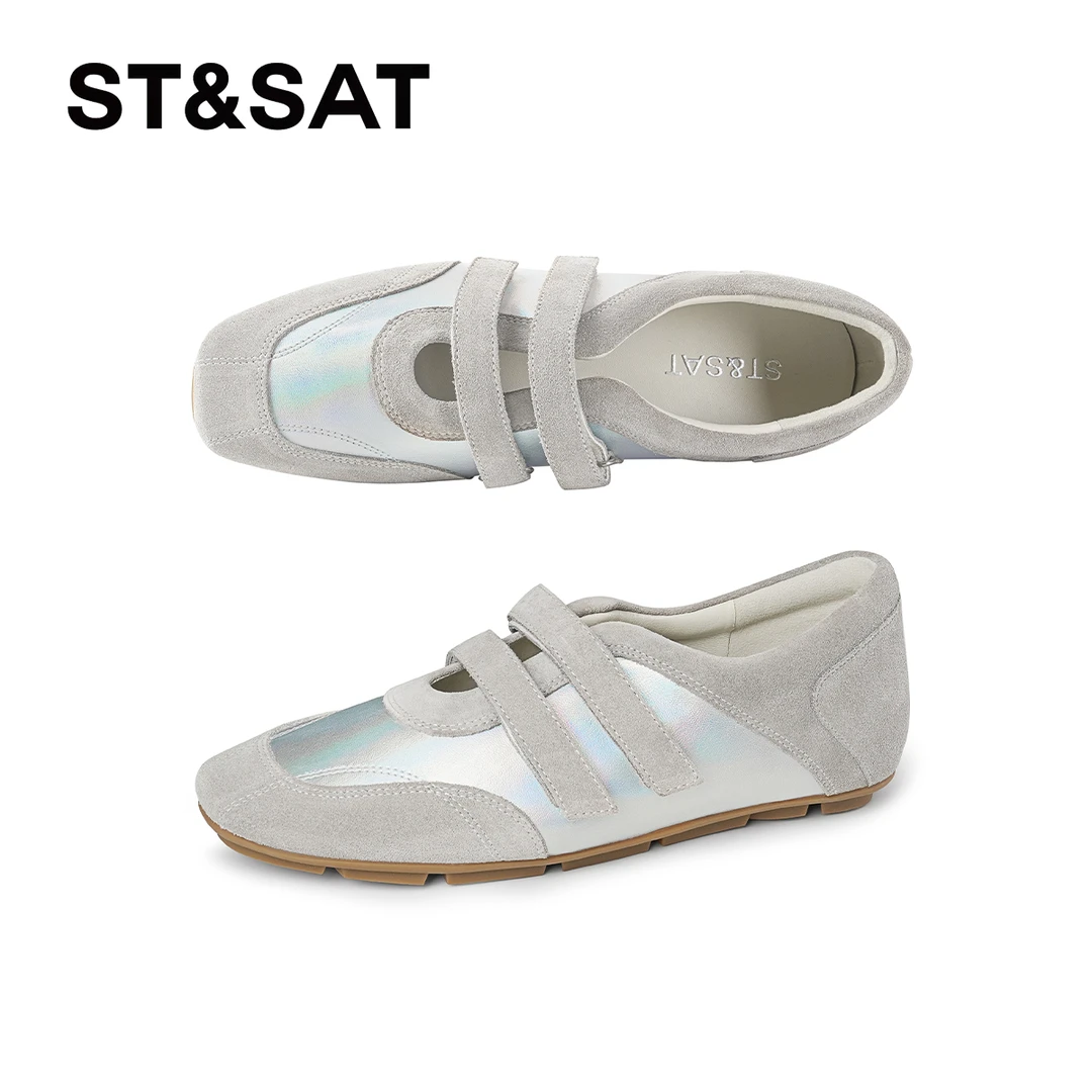 St&Sat/星期六2025新款低跟夏季平底圆头时尚休闲鞋舒适百搭鞋子