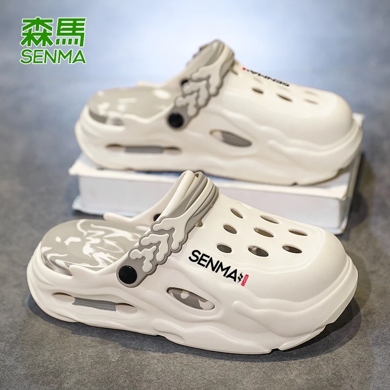 SENMA/森马洞洞鞋男夏季外穿运动踩屎感沙滩鞋青少年两穿防滑凉拖