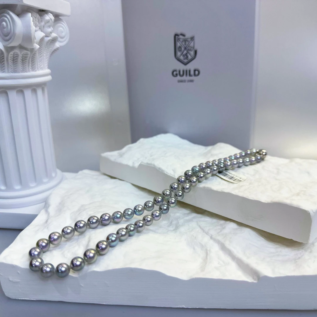 【老蚌头珠宝】极光炫彩真多麻珍珠项链7-8mm（天然珍珠多样性发货）