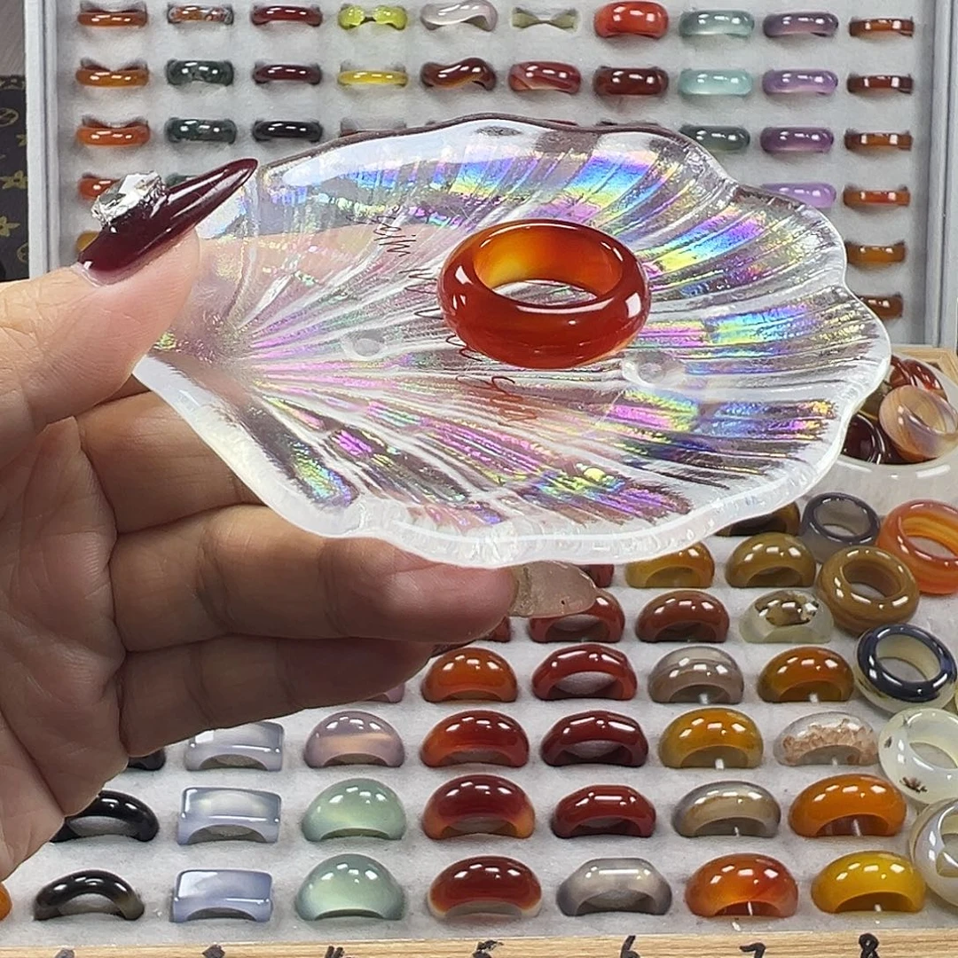 玛瑙/玉髓未镶嵌戒指B9不退换18.5港19