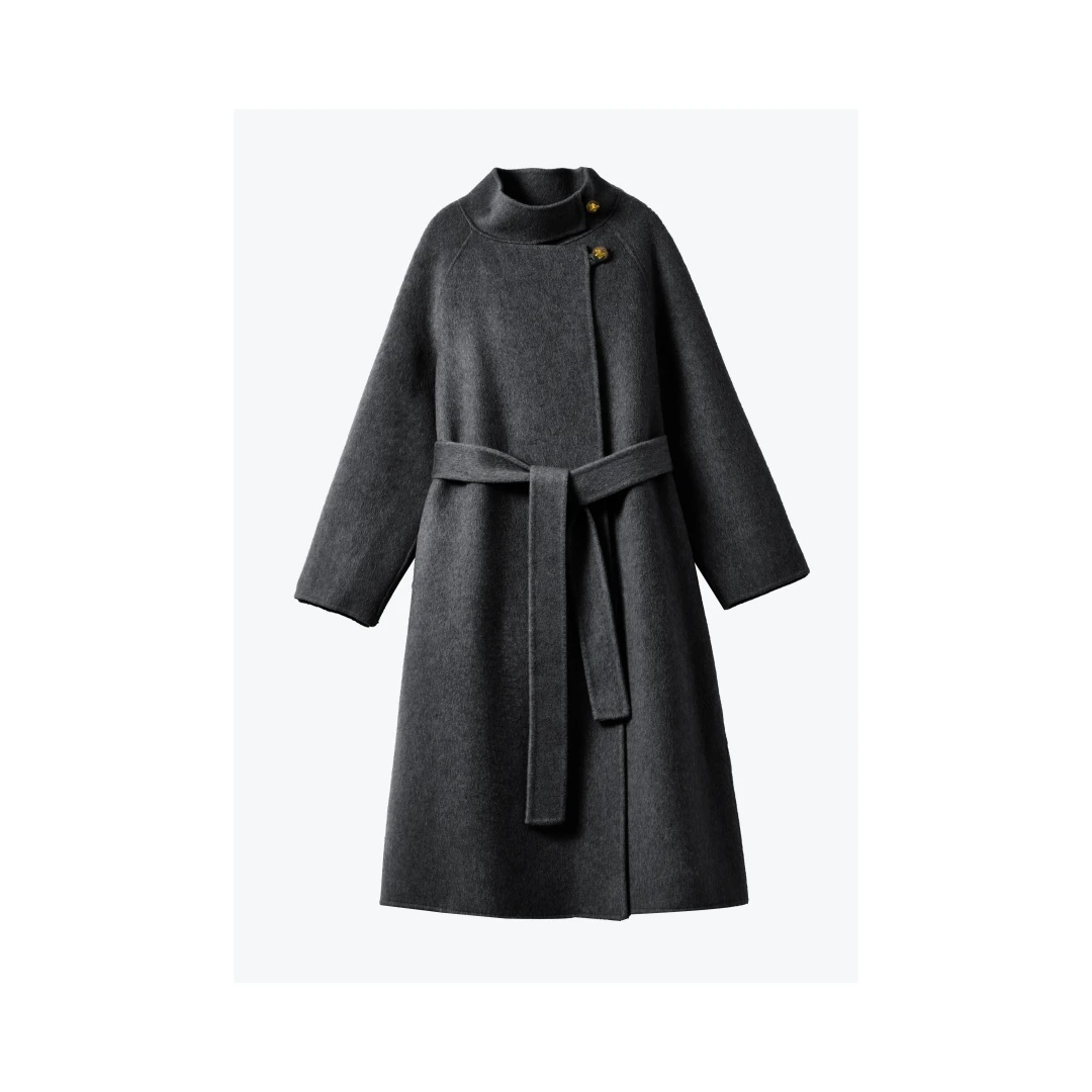 毛呢外套毛呢初剪气质大衣时尚翻领女8810